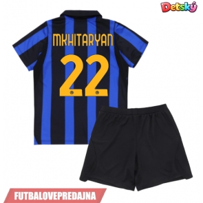 Lacne Dětský Futbalové dres Inter Milan Henrikh Mkhitaryan #22 2026-27 Krátky Rukáv - Domáci (+ trenírky)
